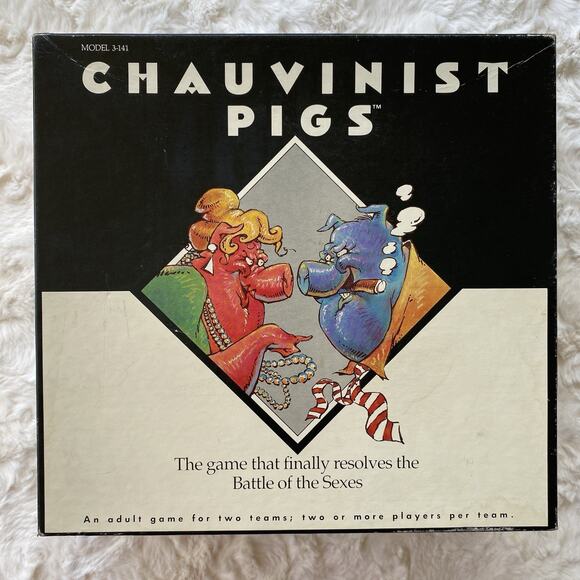 Chauvinist Pigs Board Game by Tiger Vintage‎ 1991 Edition Complete Pre Owned - Picture 1 of 9